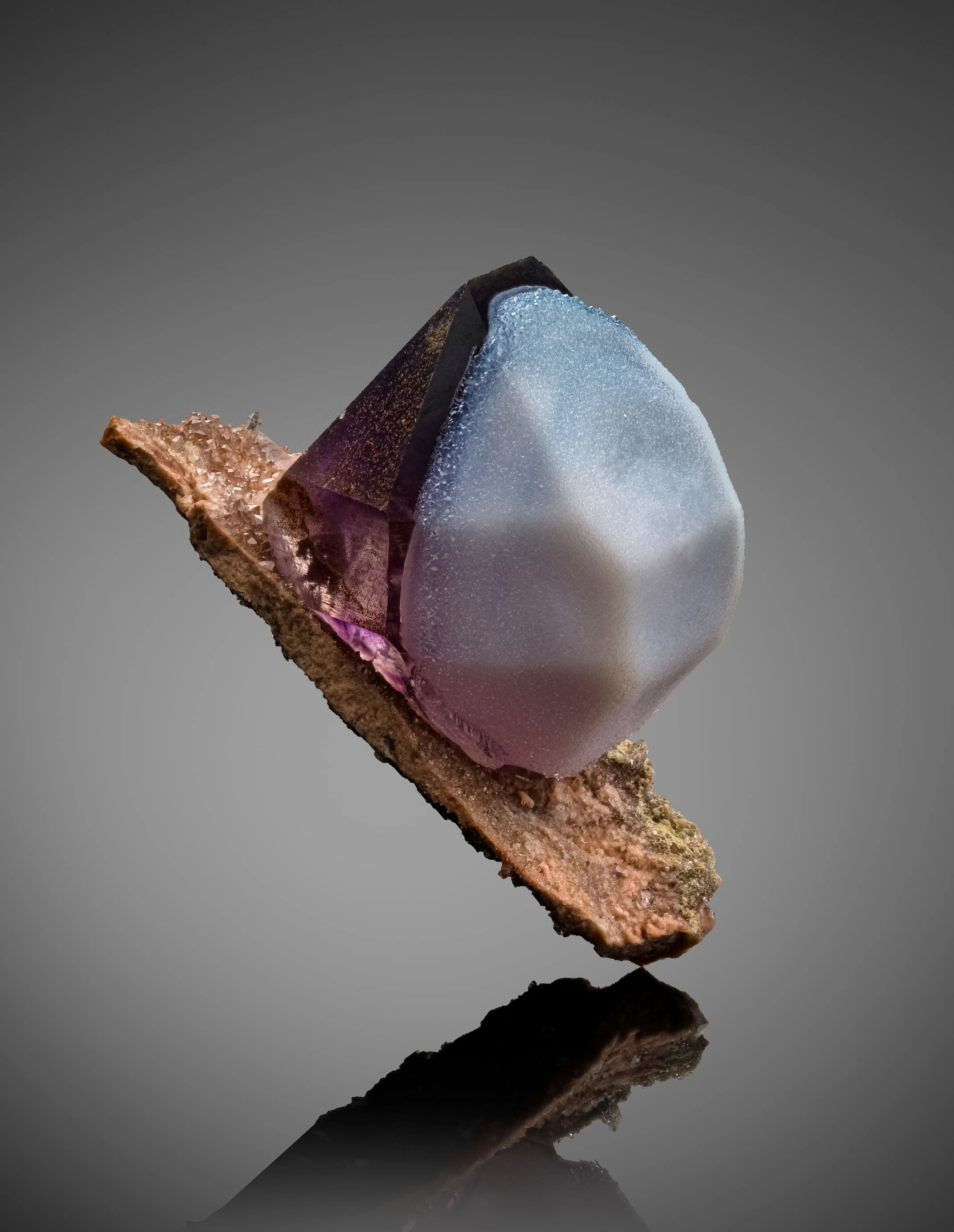 Chalcedony on Amethyst - image 1