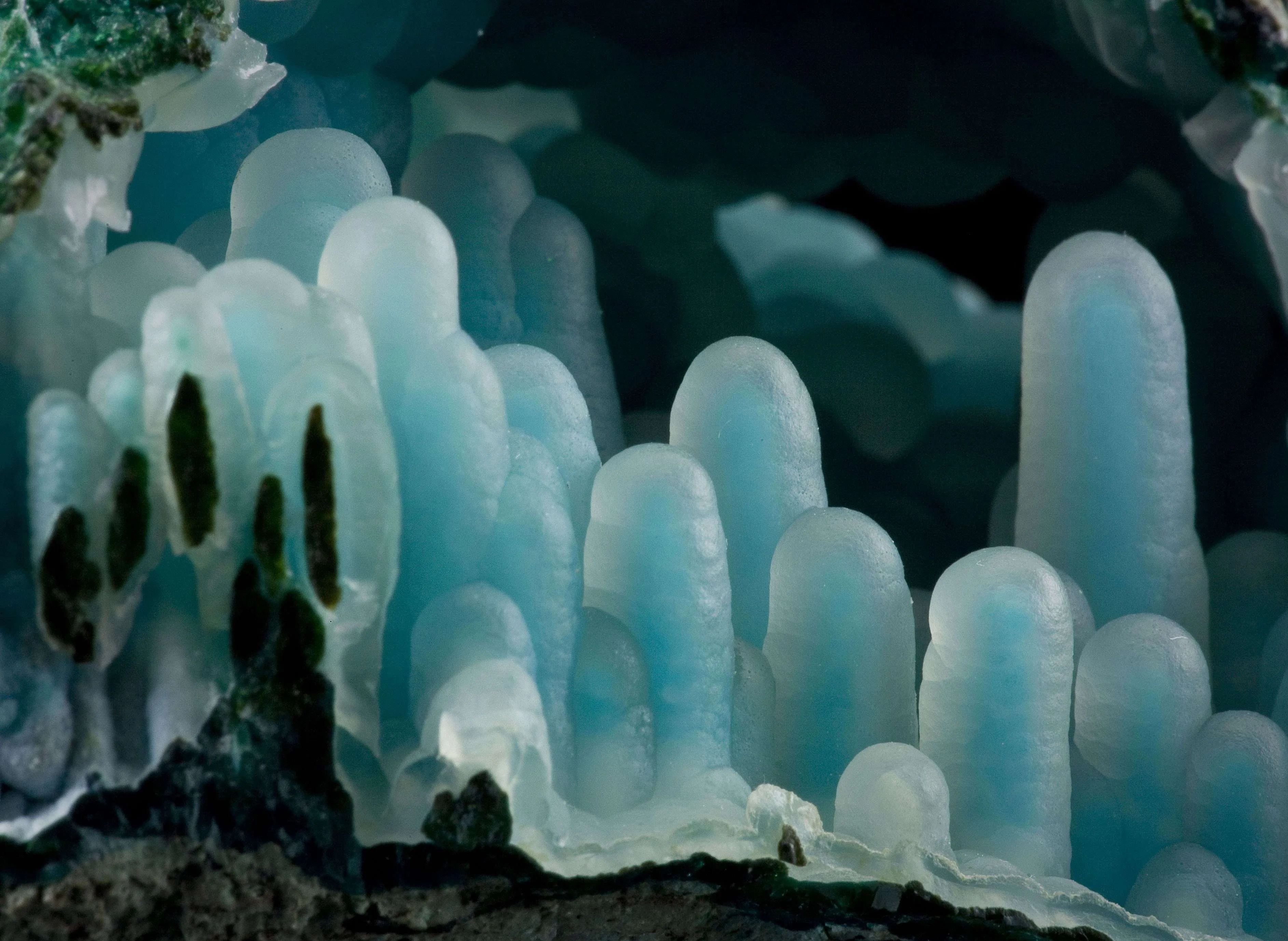 Chalcedony on Chrysocolla Stalactites (Pocket) - image 2
