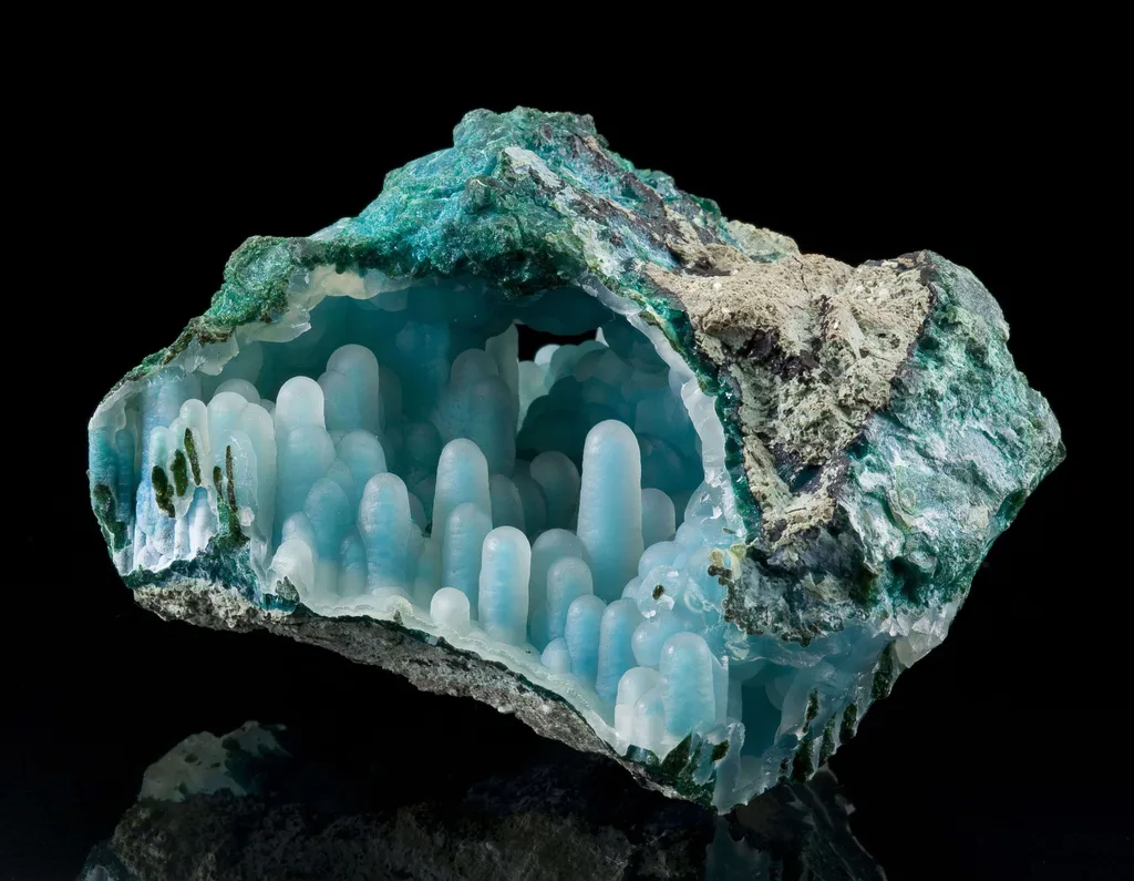 Chalcedony on Chrysocolla Stalactites (Pocket) - image 5