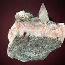Chalcocite with Calcite on Quartz - image 3