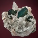 Chalcocite with Calcite on Quartz - image 1