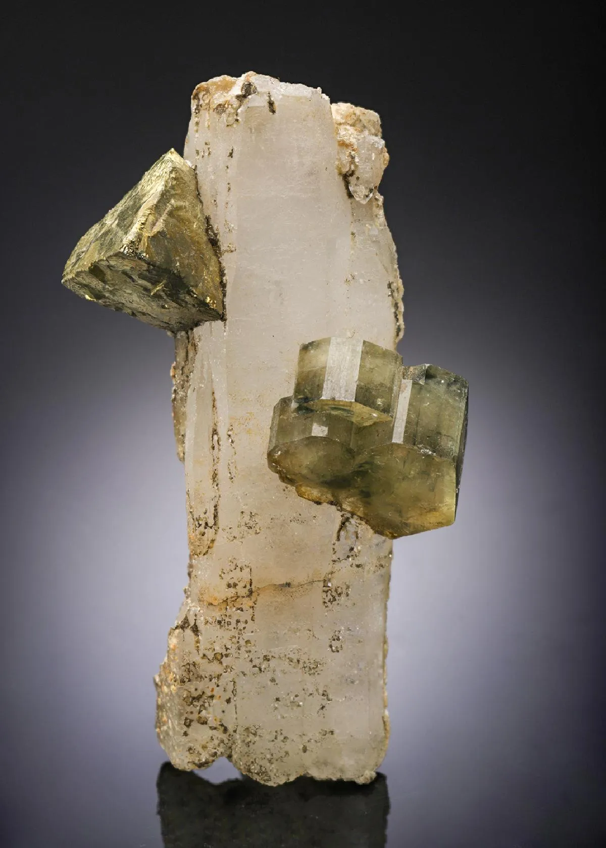 Chalcopyrite & Apatite on Quartz - image 1