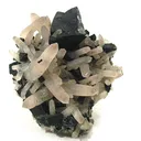 Chalcopyrite Coated With Tetrahedrite on Quartz - image 1