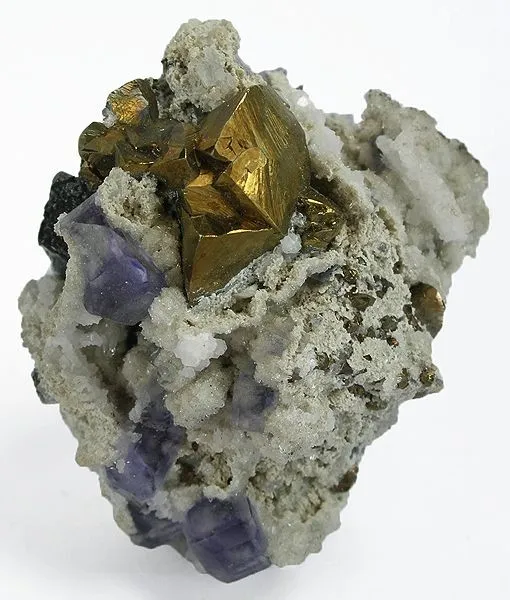 Chalcopyrite, Fluorite image