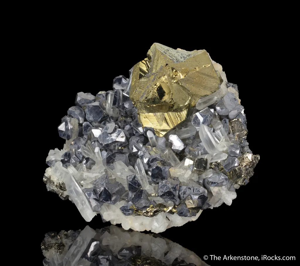Chalcopyrite on Galena and Quartz with Pyrite - image 2