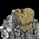 Chalcopyrite on Galena and Quartz with Pyrite - image 1