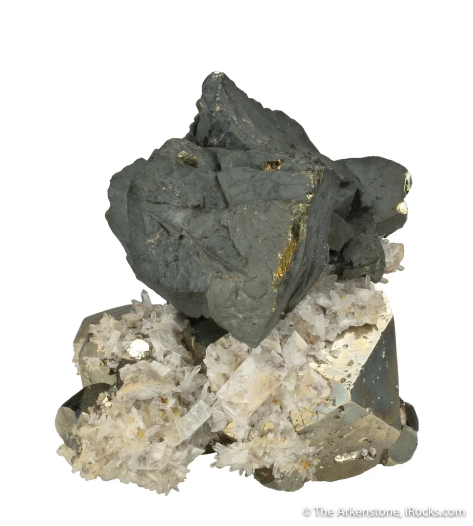 Chalcopyrite on Pyrite with Quartz and Dolomite - image 3