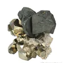 Chalcopyrite on Pyrite with Quartz and Dolomite - image 2