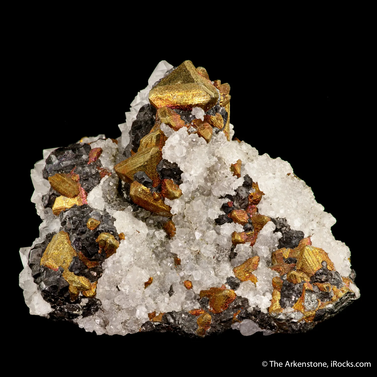 Chalcopyrite on Tetrahedrite and Quartz - image 1