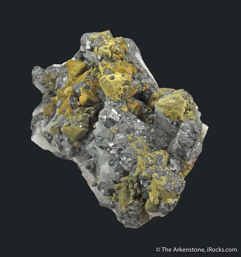 Chalcopyrite on Tetrahedrite, Galena, on Quartz ps. Barite (mid-1800s) - image 5