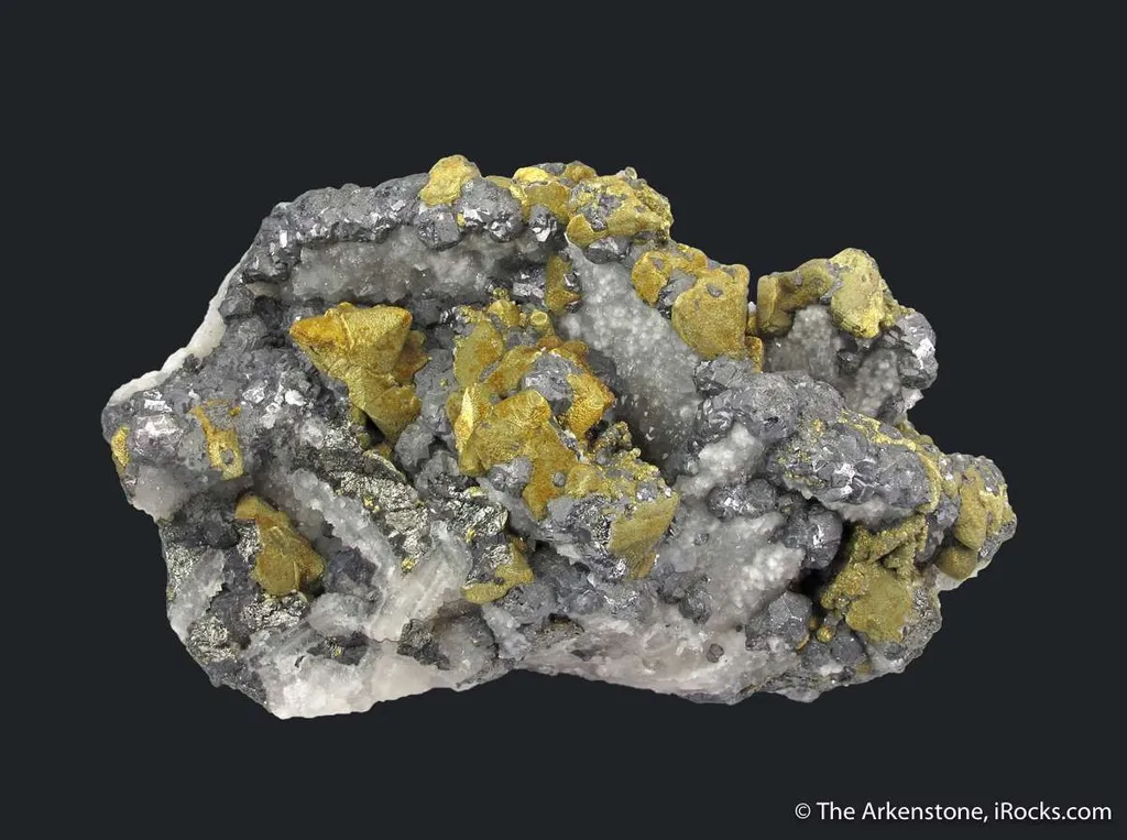 Chalcopyrite on Tetrahedrite, Galena, on Quartz ps. Barite (mid-1800s) - image 2