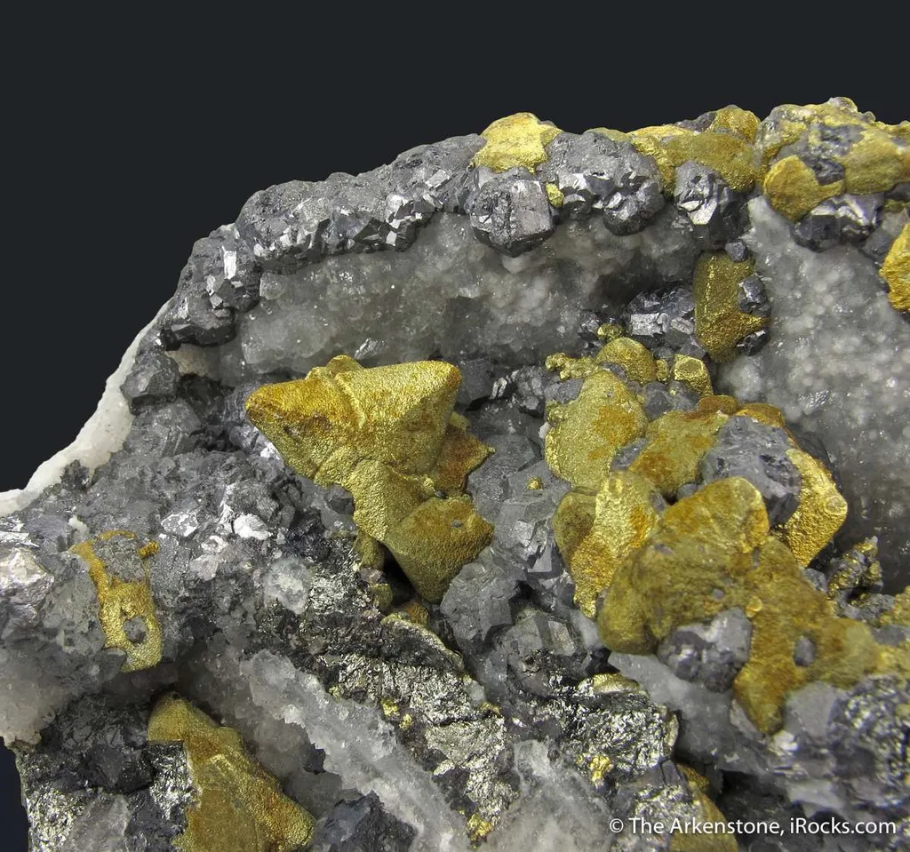 Chalcopyrite on Tetrahedrite, Galena, on Quartz ps. Barite (mid-1800s) image