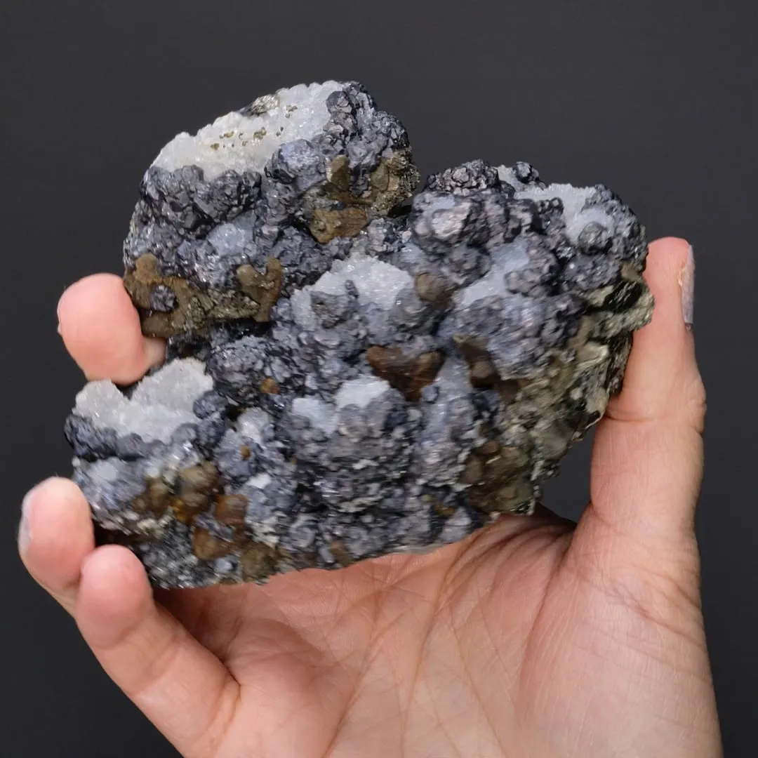 Chalcopyrite on Tetrahedrite with Galena on Quartz - image 2