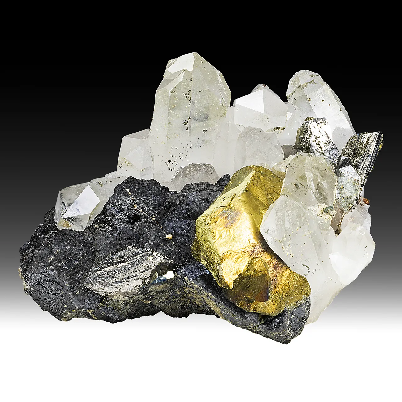 Chalcopyrite with Arsenopyrite, Quartz, Sphalerite, Fluorapatite - image 1