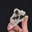 Chalcopyrite with Baryte on Quartz - image 2