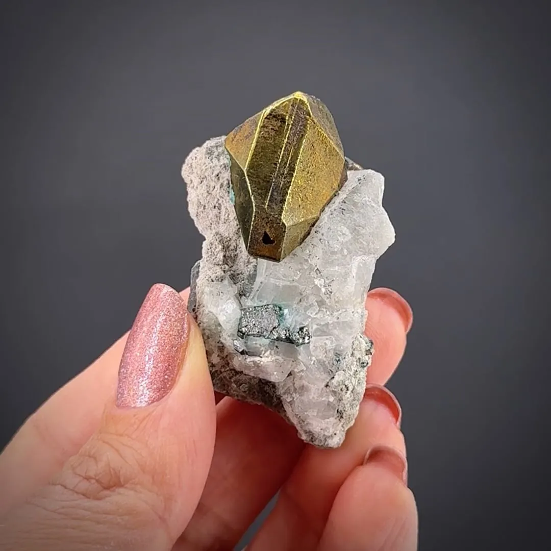 Chalcopyrite with Carrollite and Calcite - image 2