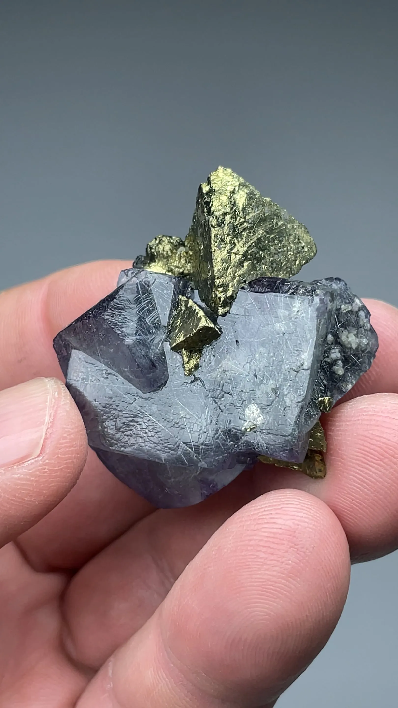 Chalcopyrite with Fluorite, Jamesonite inclusions - image 2