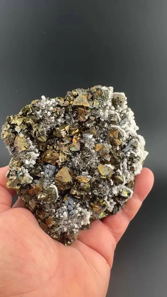 Chalcopyrite with Galena, Calcite image