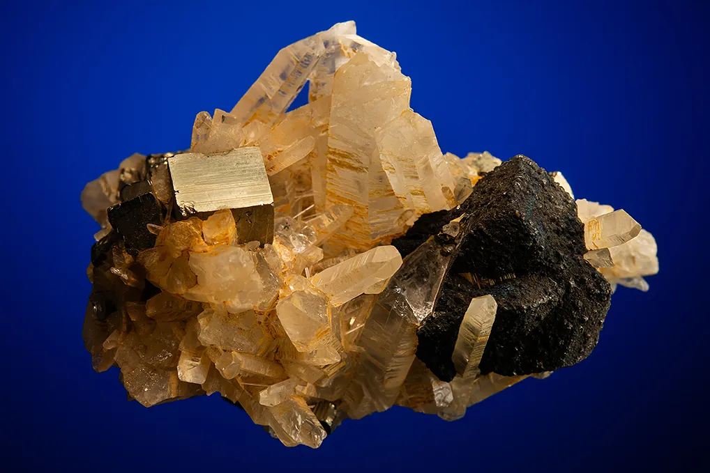 Chalcopyrite with Pyrite on Quartz image