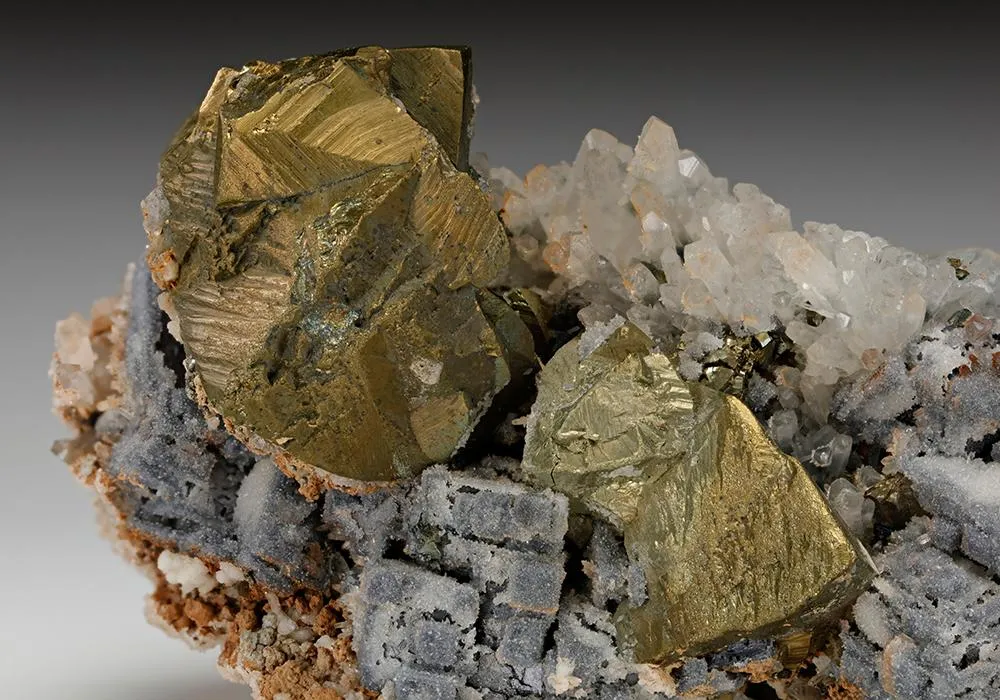Chalcopyrite with Quartz Galena and Calcite - image 1