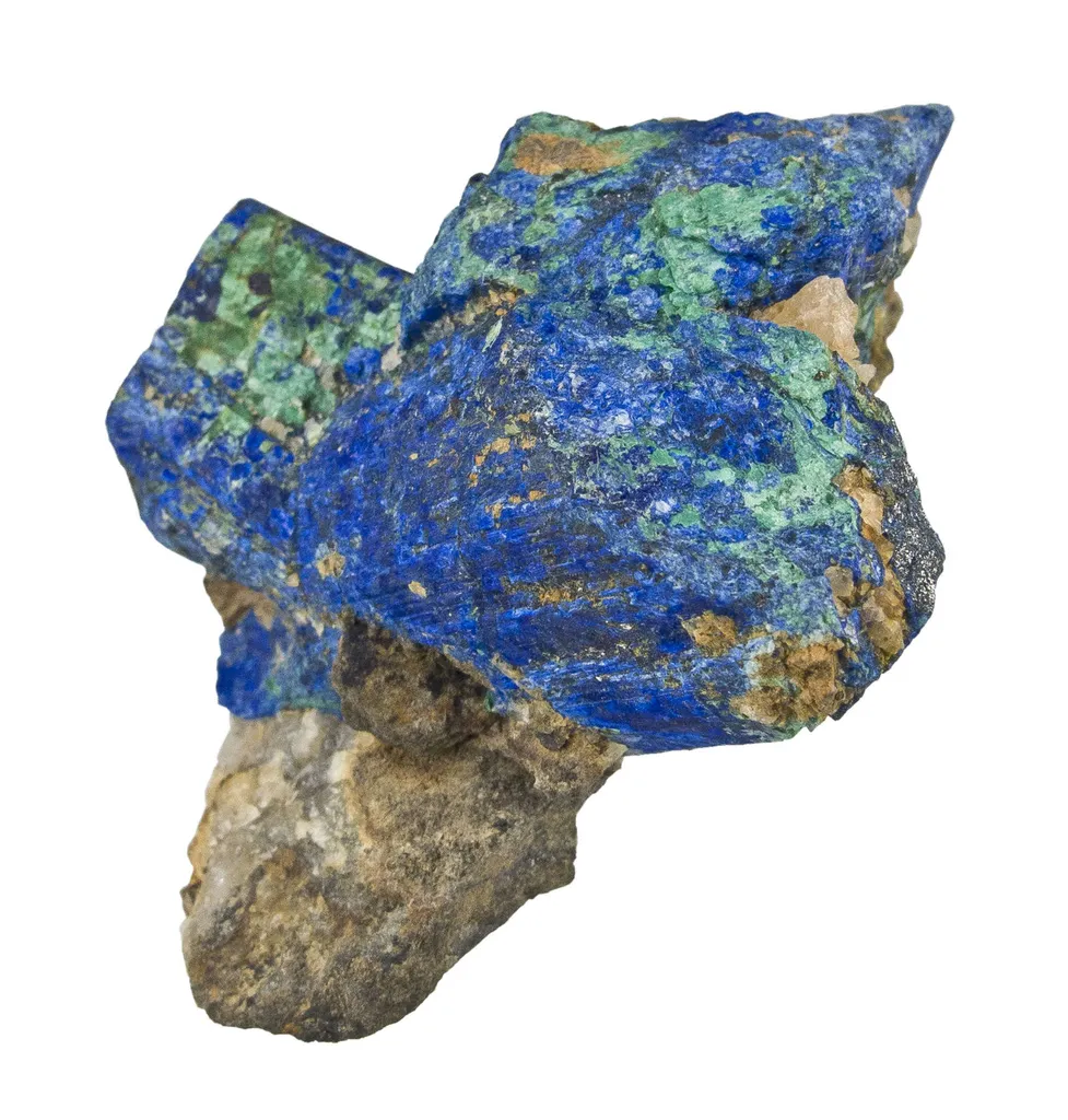 Chalcostibite Altering to Azurite - image 2