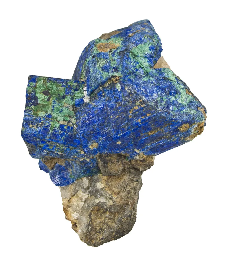 Chalcostibite Altering to Azurite image
