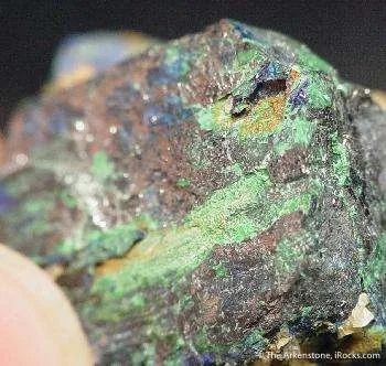 Chalcostibite altering to Azurite and Malachite - image 3