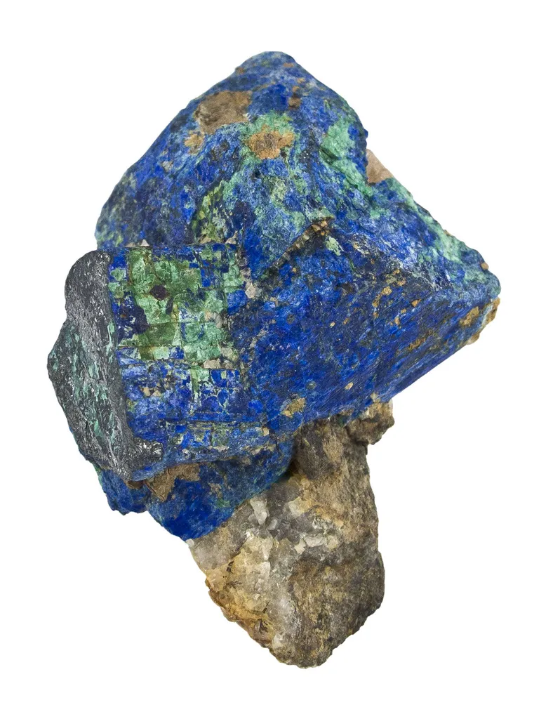 Chalcostibite Altering to Azurite - image 3