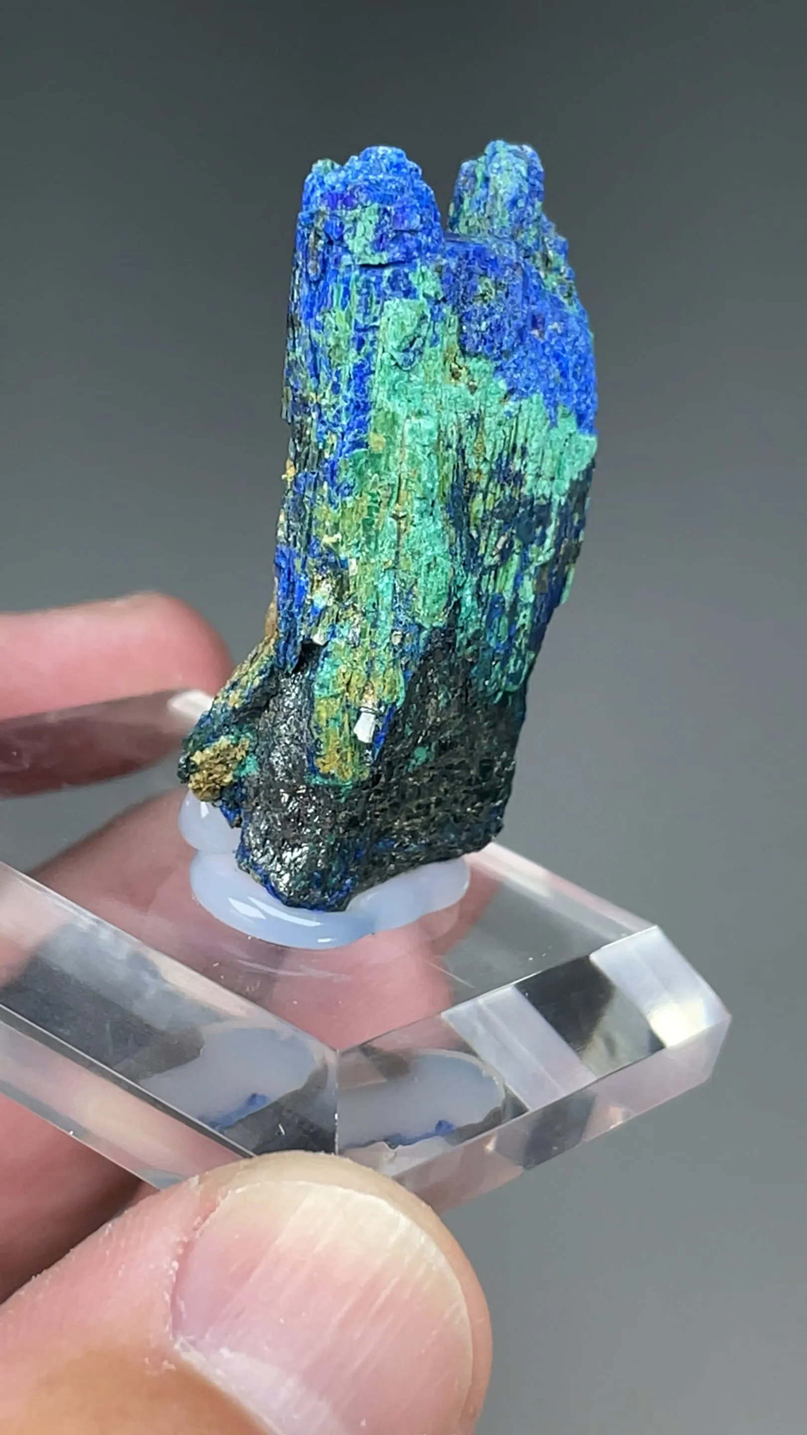 Chalcostibite with Azurite, Malachite - image 2