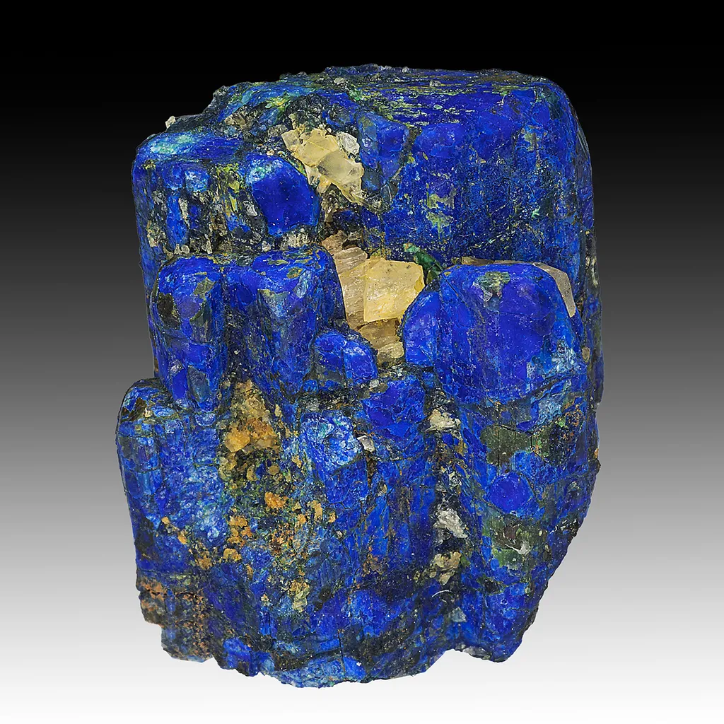 Chalcostibite with Azurite, Malachite image