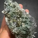 Chlorine needle Quartz cluster with lustrous cubic Pyrite and Galena from Bulgaria, Smolyan Province, Madan ore field, Septemvri Mine - image 6