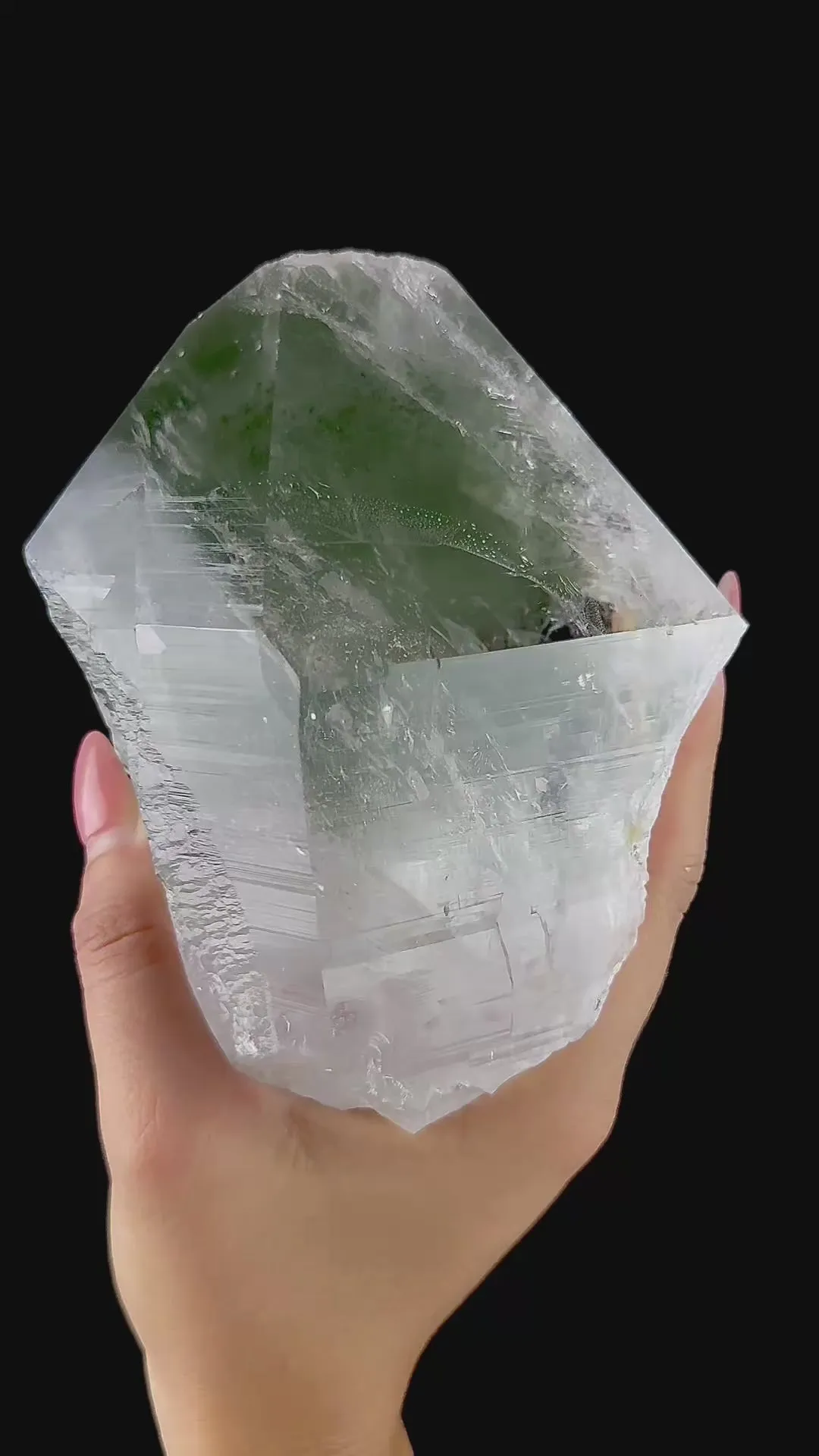 Chlorite in Clear Quart Point | SELF STANDING | Large Quartz Point | Fine Mineral | Superb Minerals | Collectors Piece - image 6