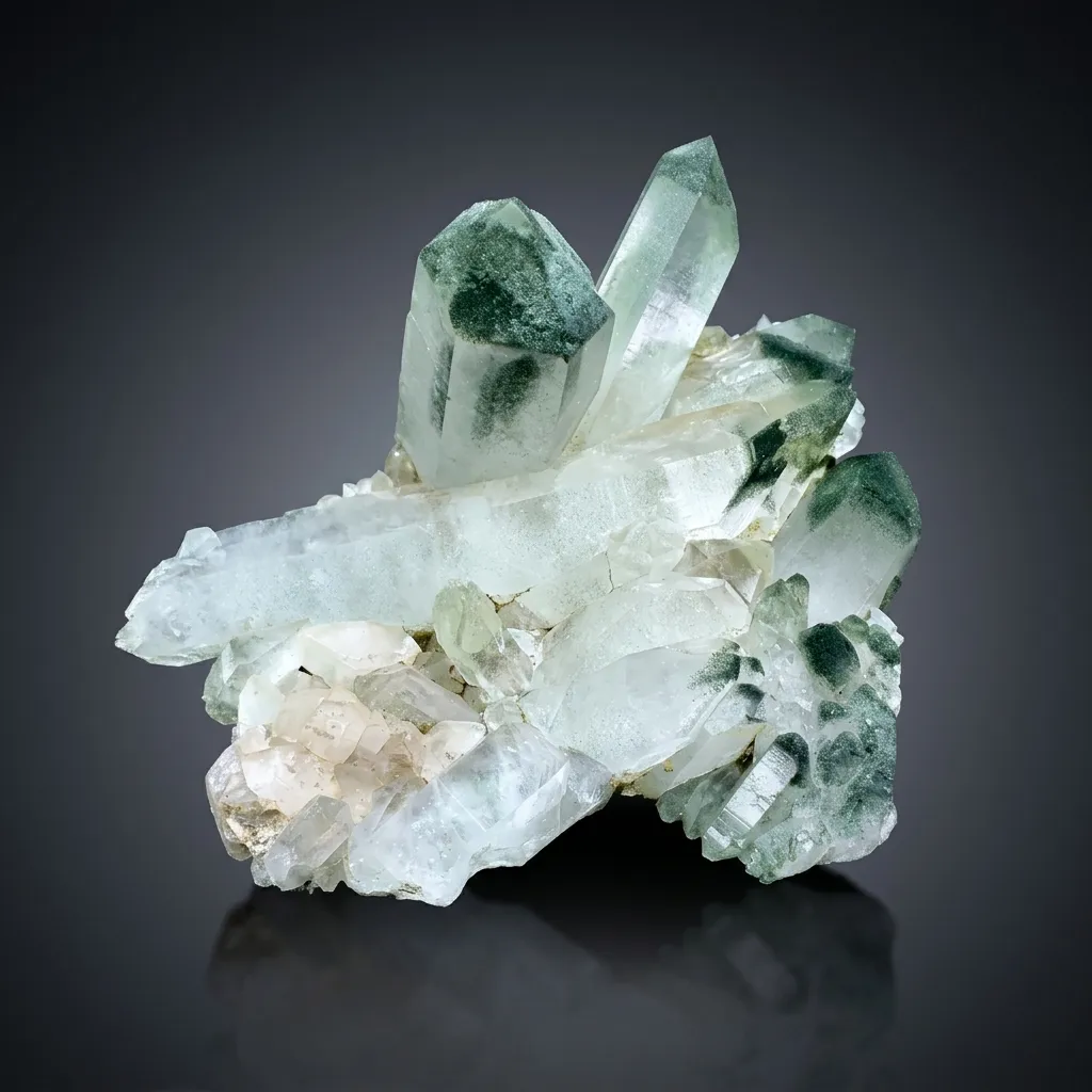 Chlorite included Phantom Quartz from Pakistan image
