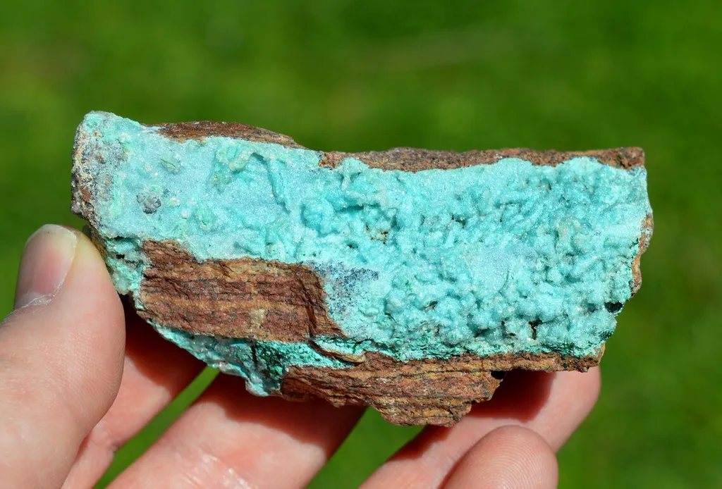 Chrysocolla after Malachite after Anhydrite & quartz - 156 grams - Tenke-Fungurume area, DR Congo image