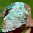 Chrysocolla after Malachite after Anhydrite & quartz - 156 grams - Tenke-Fungurume area, DR Congo - image 6