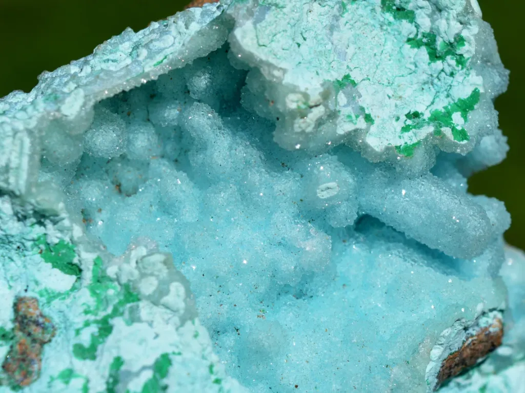Chrysocolla after Malachite after Anhydrite & quartz - 158 grams - Tenke-Fungurume area, DR Congo - image 5