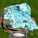 Chrysocolla after Malachite after Anhydrite & quartz - 158 grams - Tenke-Fungurume area, DR Congo - image 1