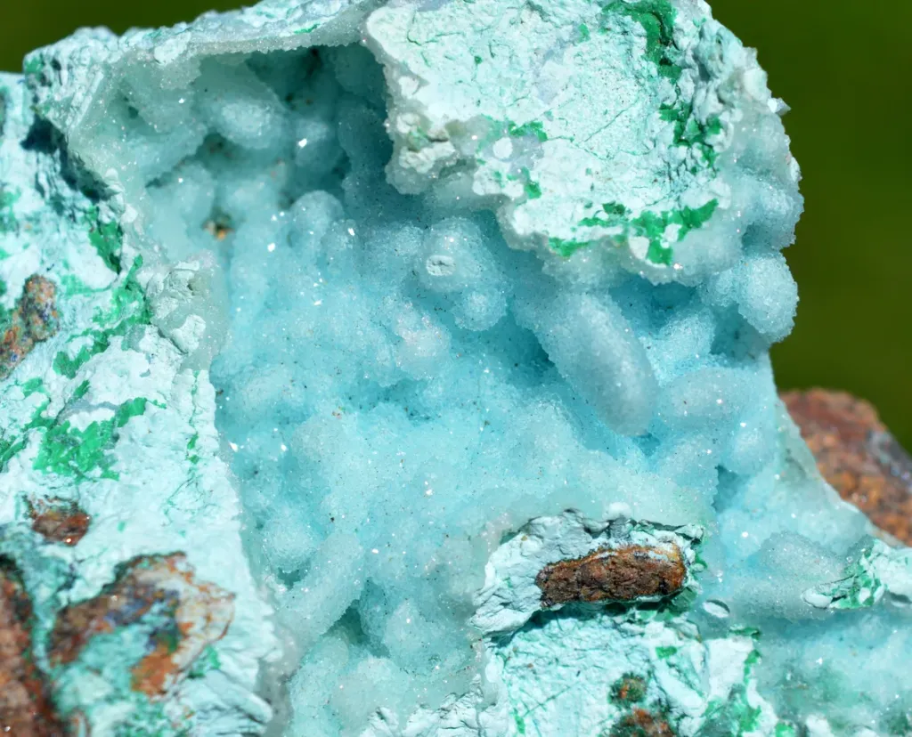 Chrysocolla after Malachite after Anhydrite & quartz - 158 grams - Tenke-Fungurume area, DR Congo - image 2