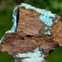 Chrysocolla after Malachite after Anhydrite & quartz - 158 grams - Tenke-Fungurume area, DR Congo - image 7