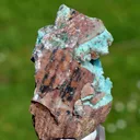 Chrysocolla after Malachite after Anhydrite & quartz - 217 grams - Tenke-Fungurume area, DR Congo - image 5