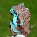 Chrysocolla after Malachite after Anhydrite & quartz - 217 grams - Tenke-Fungurume area, DR Congo - image 6