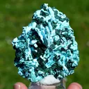 Chrysocolla after Malachite after Anhydrite & quartz - 242 grams - Tenke-Fungurume area, DR Congo - image 1