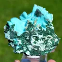 Chrysocolla after Malachite after Anhydrite & quartz - 270 grams - Tenke-Fungurume area, DR Congo - image 2