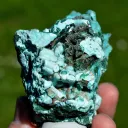 Chrysocolla after Malachite after Anhydrite & quartz - 270 grams - Tenke-Fungurume area, DR Congo - image 6