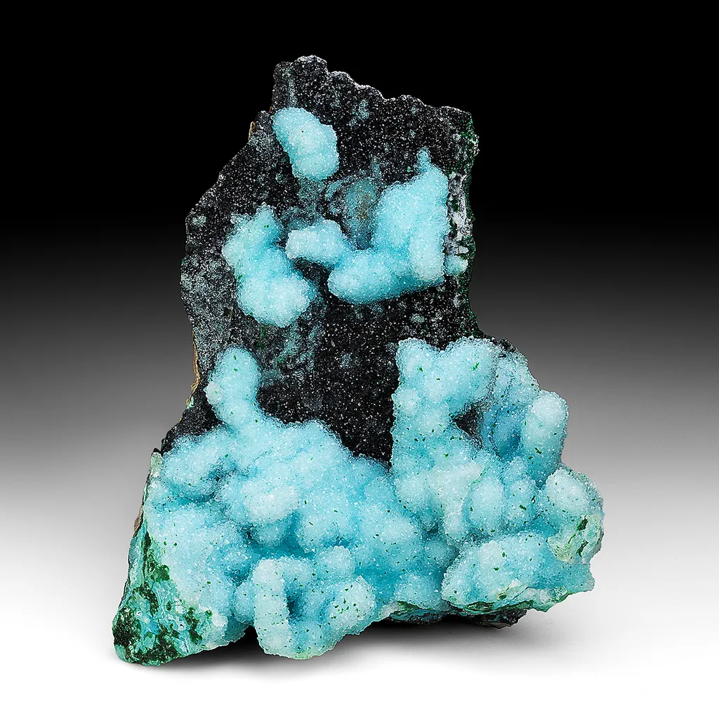 Chrysocolla after Malachite after Azurite with Quartz image