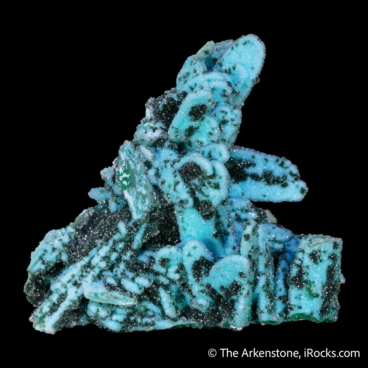 Chrysocolla after Malachite, with Quartz & Malachite - image 4