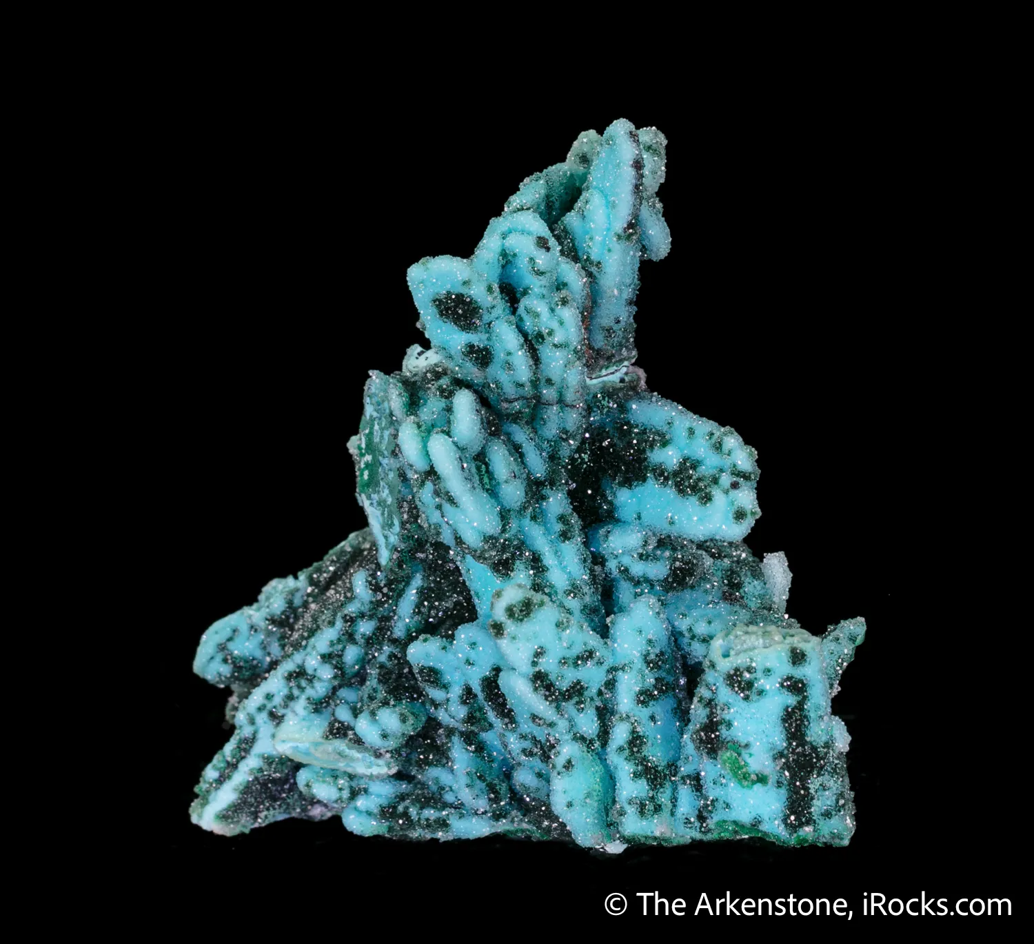 Chrysocolla after Malachite, with Quartz & Malachite - image 3