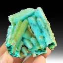 Chrysocolla on Malachite after Azurite with Quartz - image 1