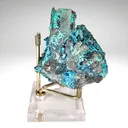 Chrysocolla on Quartz from Peru, Huancavelica, Julcani District, Tentadora Mine - image 4