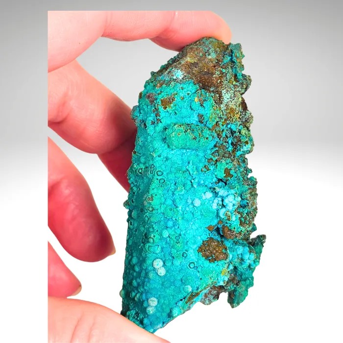 Chrysocolla on Quartz from Peru, Huancavelica, Julcani District, Tentadora Mine - image 7